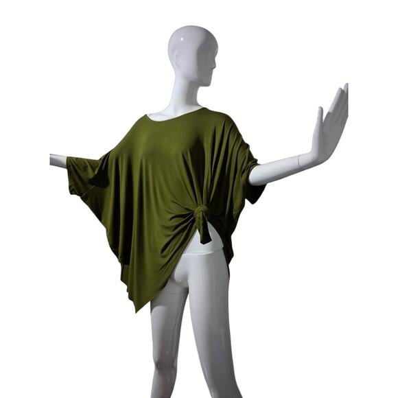 P. Cill Oversized Draped Asymmetrical Women's size S/M Slouchy Batwing Comfy Top - Picture 4 of 13
